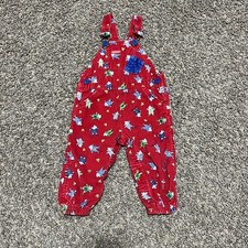 Vintage Oshkosh B'Gosh Vestbak Corduroy Overalls Size 12M USA Mice  Cheese
