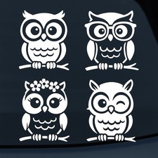 Cute Set Of Owls Vinyl Decal Car SUV Truck RV Window Tablet Laptop