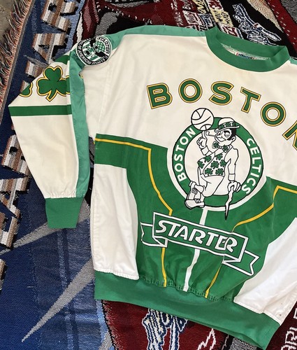 Vintage Boston Celtics Starter Crewneck All Over Print Pullover XL 90s AOP Grail - Picture 3 of 19