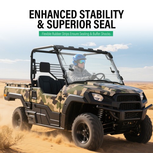 Flip Windshield Scratch Resistant For 2015+ Kawasaki Mule Pro FXT /DXT /DX /FX - Picture 6 of 19