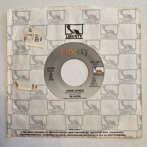 THE VAPORS - Turning Japanese / Talk Talk - Vinyl 45rpm 1980 Liberty