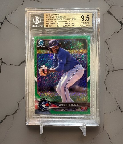 2018 Bowman Chrome Prospect Vladimir Guerrero Jr. Green /99, BGS 9.5 Gem Mint RC - Picture 1 of 2
