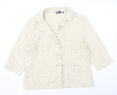 Edinburgh Wool Mill beige Damenjacke Größe 18 geknöpft