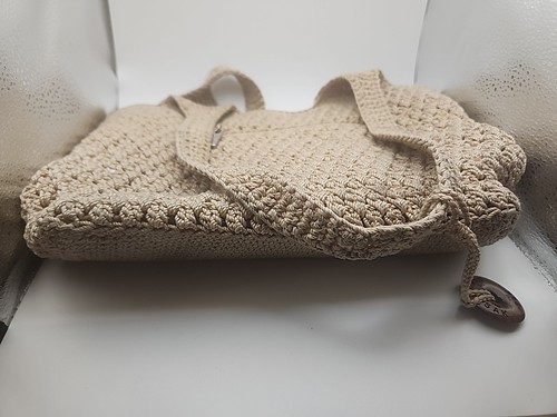 The Sak Women's Tan Crochet Sequined Shoulder Bag Boho Hippie Beachy Cottage - Picture 4 of 5