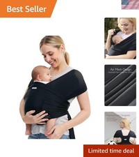 Lightweight Breathable Black Baby Carrier - Ideal for Summer Pool and Beach Fun