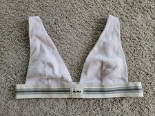 SKIMS Cotton Rib Plunge Bralette Oatmeal Heather Women's Size XL