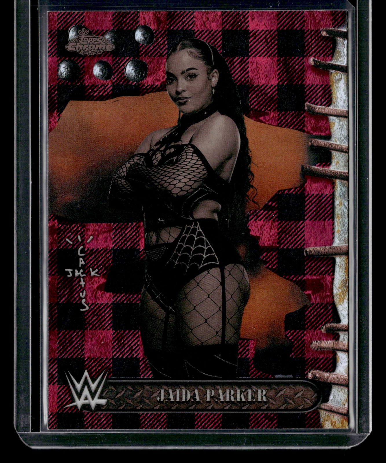 2025 Topps Chrome WWE x Cactus Jack #54 Jaida Parker Red & Black Refractor