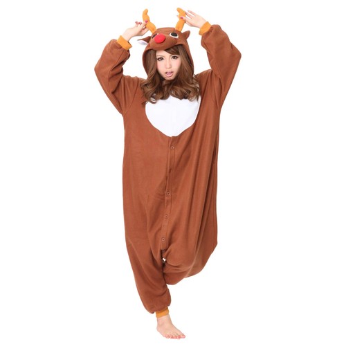 Southwark Fleece Kigurumi Reindeer Free Size BR 2758 - Picture 3 of 7