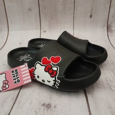 Hello Kitty By Sanrio Girls Slide Sandals Size 2/3 Black NEW