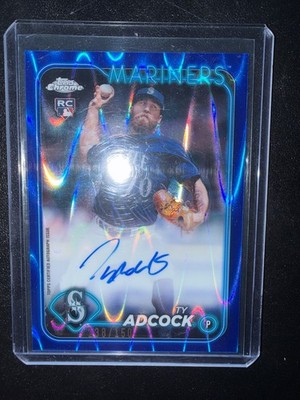 2024 Topps Chrome Ty Adcock Auto RC Blue Ray Wave Refractor #/150 Rookie Padres