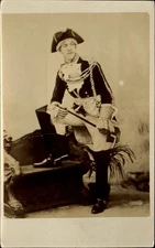 Man in fancy British military uniform RPPC real photo ~ 1905 Robert G Blackburn