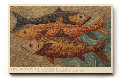 Paul Sinus Wandbild The Mosaic of Swimming Fish Artistic Ocean Pattern in Warm