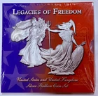 2003 LEGACIES OF FREEDOM American Silver Eagle Silver Britannia 2 oz Set #JS12