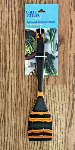 Juego Chefs Atelier Madera Pakka Cuchara Sólida y Turner Naranja Utensilios de Cocina ¡NUEVO! - Imagen 2 de 5