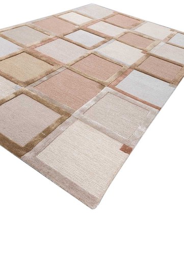 New Color Medium Gold Handmade Hand Tufted Wool And Viscose Design Carpet Rug - Picture 2 of 4