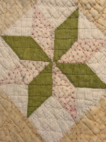 Vintage Cutter Quilt Piece  11” x 27” Star Pattern  Early  Fabrics  #1 - Picture 8 of 11