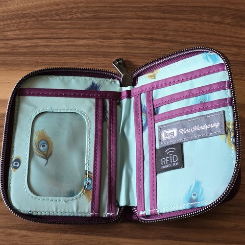 Lug Mini Handspring Wallet RFID Protection Berry Purple Lightweight Compact EUC - Picture 3 of 6