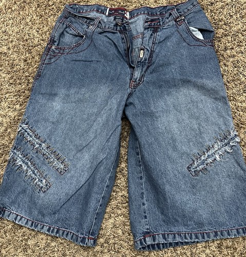 Vintage Y2K Phat Farm Carpenter Denim Jean Shorts Blue Mens Size 34x12 - Picture 4 of 6