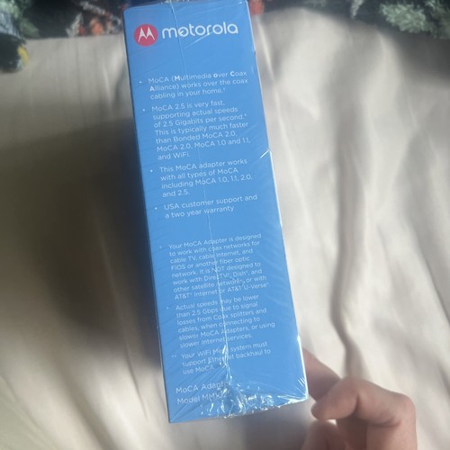 New Sealed Motorola MM1025 MoCA 2.5 Adapter with 2.5 Gbps Ethernet - Black - Picture 2 of 5
