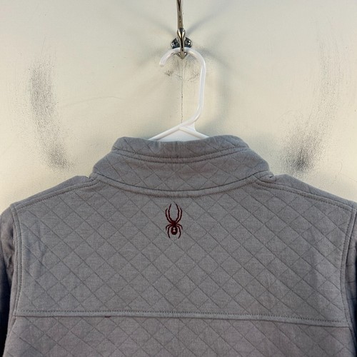 Spyder Kids Boys Medium Sweatshirt Gray Quilted 1/4 Button Knit Pullover 17651 - Picture 11 of 11