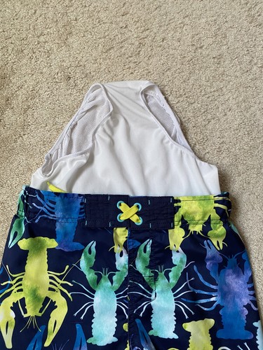 Cherokee Boys Large Swimsuit with Mesh Inner Liner - Blue/Green Lobster Pattern - Picture 5 of 16