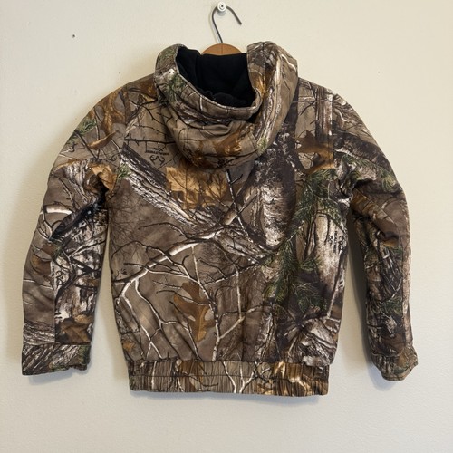 Realtree Hooded Boy Hooded Camo Canvas Jacket Full Zip Size 8 (Medium) Cotton - Picture 5 of 8