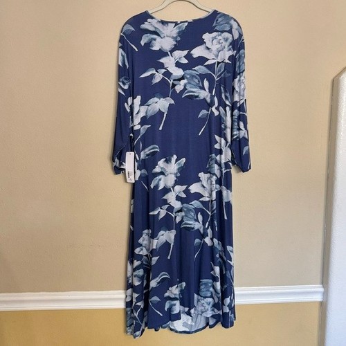 Soft Surroundings Hyannis Dress L Eva Garden Navy Wickelkleid Größe 2X NEU 130 $ - Bild 2 von 15