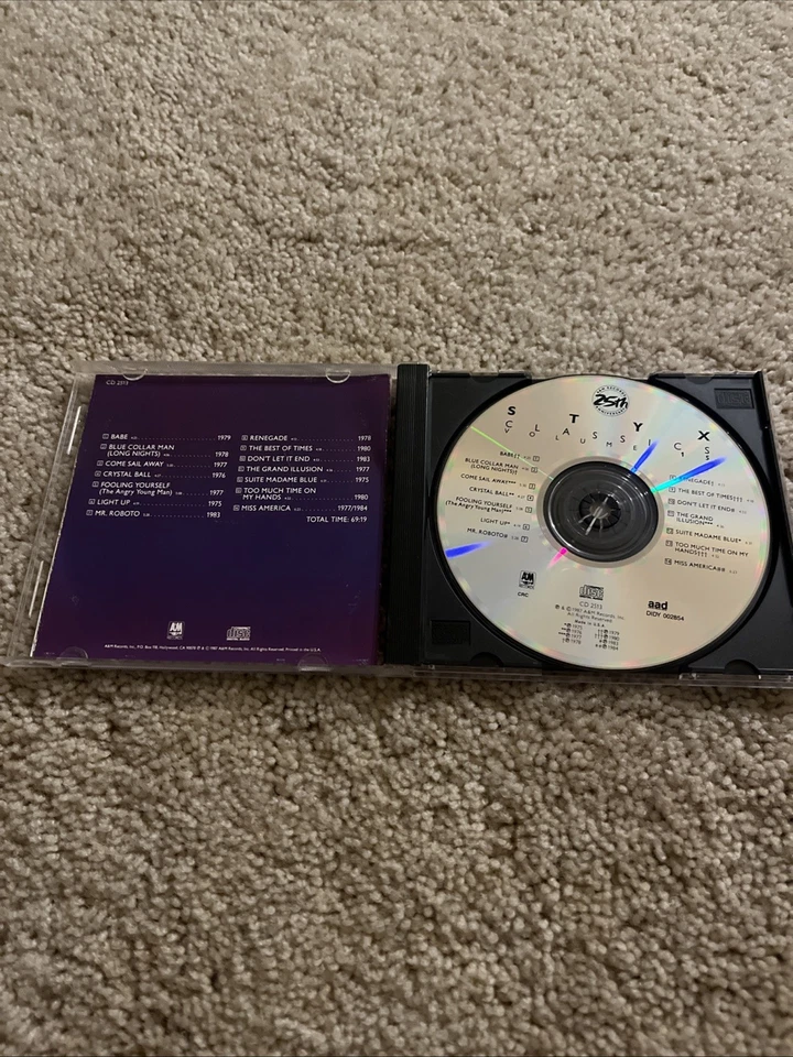 Styx – Classics Volume 15 CD 1987 A&M Records Foto 2 de 3