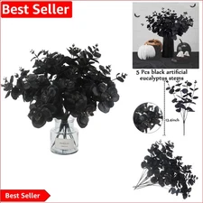 Flexible Black Eucalyptus Stems for Unique Halloween Wreaths and Bouquets