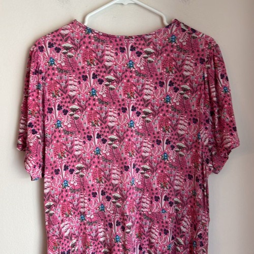 Abito midi elasticizzato girocollo manica corta rosa floreale maglia Boden taglia 20 - Foto 11 di 12