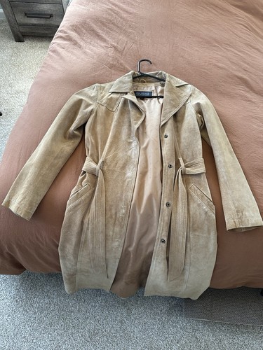 WILSONS LEATHER PELLE STUDIO BEIGE SUEDE WOMAN'S COAT - Picture 1 of 2