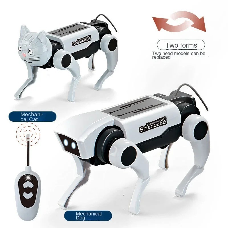 RC Robot Dog Toy Remote Control DIY Mechanical Model Electric Set for Kids