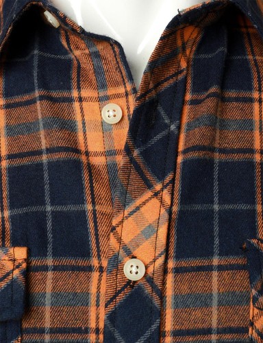 Men's Casual Regular Fit Button Up Flannel Checked Plaid Shirts with Pockets ... - Picture 5 of 7