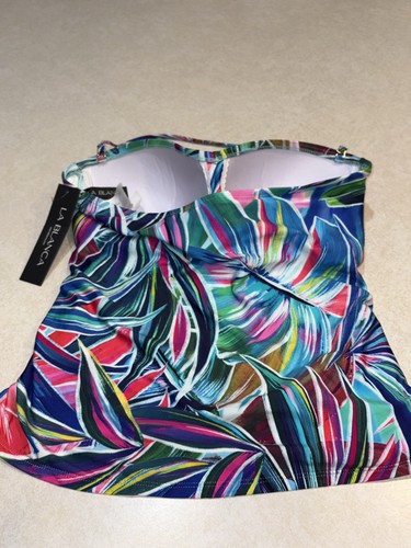 La Blanca Damen Palmen Neckholder Göttin Tankini Schwimmen Oberteil Damengröße 12 neu mit Etikett - Bild 5 von 5