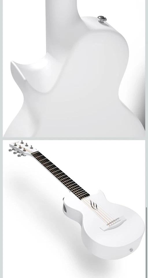 "Guitarra acústica Enya Nova Go Carbon Filber 36"" blanca/viaje ligera con bolsa" Foto 3 de 4