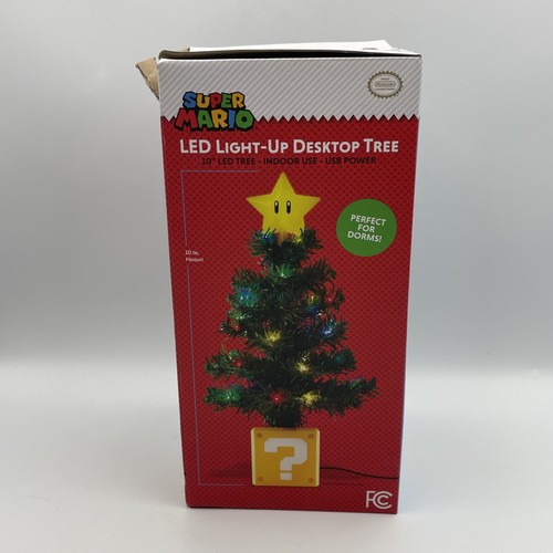 Nintendo 🌟 Super Mario Bros Star LED Light Up 10 Zoll Desktop Weihnachtsbaum - Bild 2 von 7