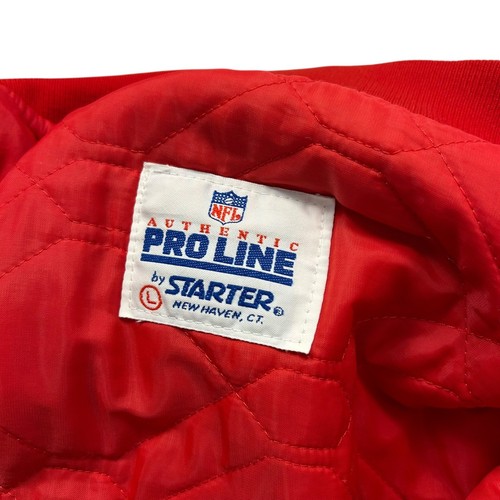Vintage 90s NFL SAN FRANCISCO 49ERS STARTER SATIN BOMBER JACKET SPELL OUT SIZE L - Bild 6 von 12