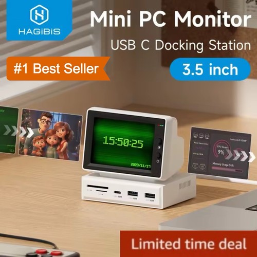 Desktop Mini Game Monitor Work PC 3.5 Inch Screen USB COMPATIBILITY