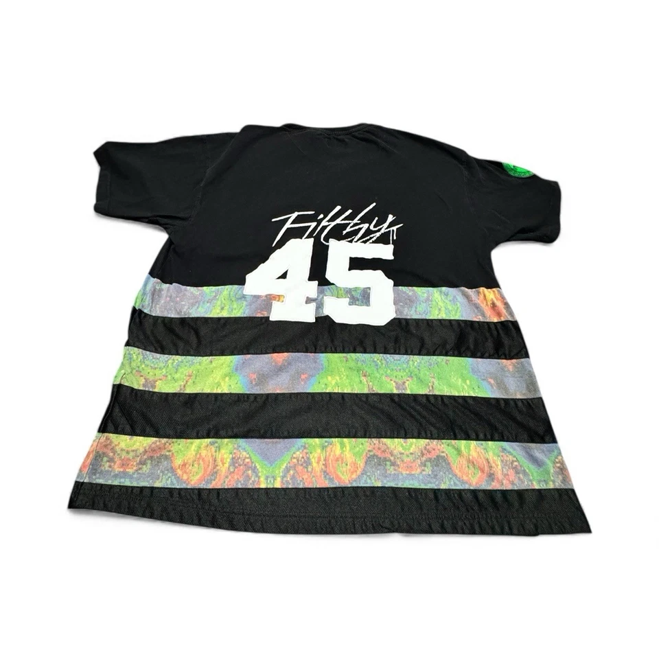 Filthy Dripped 45 Jersey T-Shirt Men’s 2XL Black Mesh Stripe Streetwear Graphic - Image 2 of 4