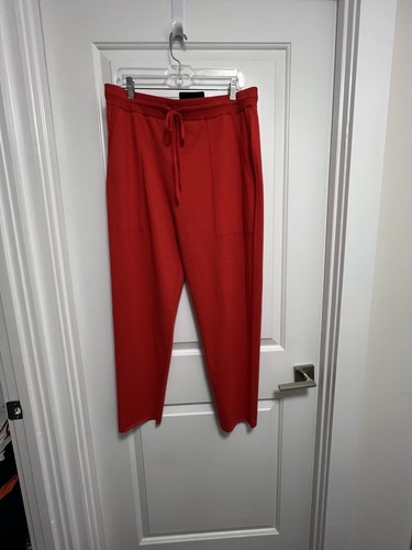 St John Apple Red Wool Blend Knit Drawstring Pants Large NWT - Picture 4 of 6