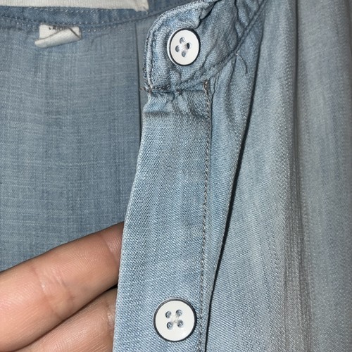 Thread + Supply Damengröße Large helle Waschung Denim-Stil Hemdkleid Taschen - Bild 4 von 4
