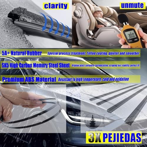 3 x OEM Wiper Blades, Replacement Wiper Blades for 24 "+20" +11" ( set of 3 ) - Picture 5 of 7
