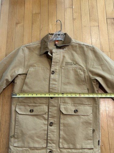 Eddie Bauer Workwear Barn Chore Coat Whidbey Mens Sm. Corduroy Collar Tan -NWT - Picture 15 of 22