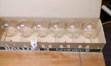 Vintage set X6 19cl "Ballon 3" Balloon Stem Wine Glasses Luminarc Unused