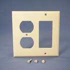 Cooper 2157LA Light Almond Decorator GFCI Duplex Outlet 2-Gang Plastic Wallplate