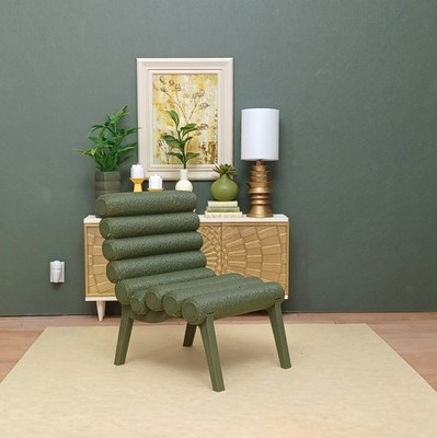 GREEN chair LIVING ROOM lounge DOLL FURNITURE diorama PROP 1/6 scale for BARBIE