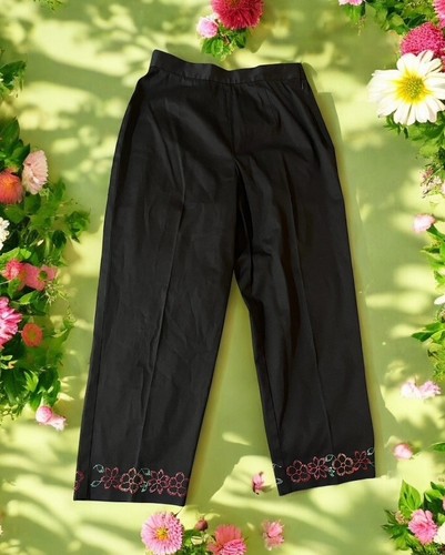 Talbots Negro Floral Intrincado Conjunto de 2 Piezas Sin Mangas Tanque y Pantalones Talla 6P - Imagen 3 de 11