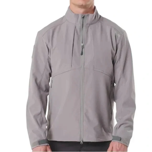Chaqueta softshell 5.11 Tactical Sierra para hombre grande gris cremallera completa repelente al agua Foto 2 de 4