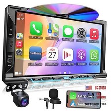 Double Din car Stereo with CD/DVD Player- CarPlay  Android Auto, Car Style A