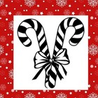 CHRISTMAS CANDY CANES, SILHOUETTE VINYL STICKER, BOW, FESTIVE,  WINTER 8"